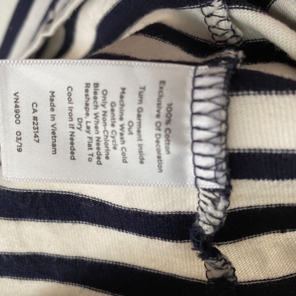 Top with navy and cream stripes. - Picture 3 of 3